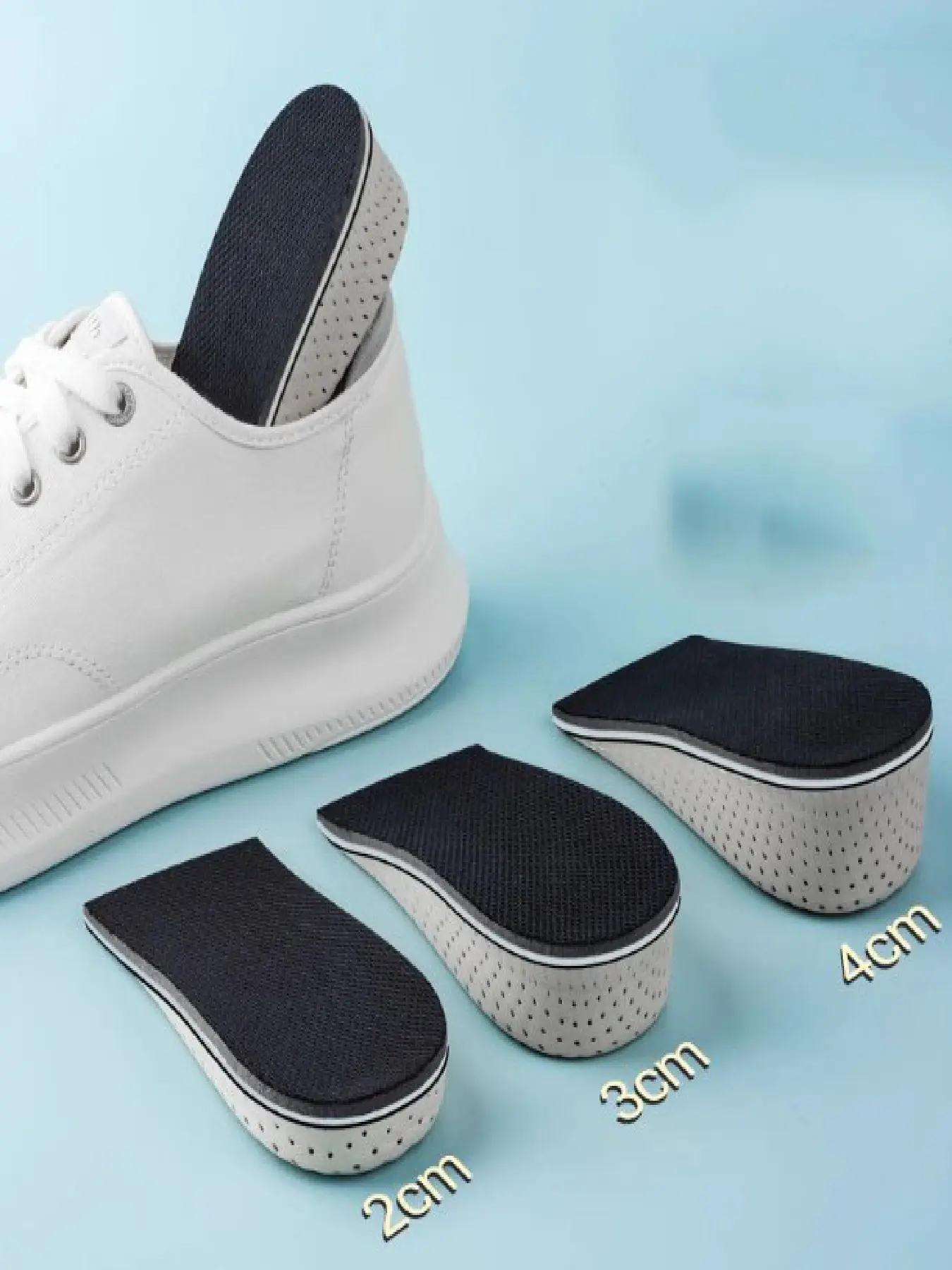 Unisex Boots Height Increasing Insoles, Invisible Heightening Insoles, Comfortable Breathable Anti-Odor Half Pads, Small Feet Friendly Non-Saggy Design, Shoe Insoles, Lift Inserts, Height Increase Insole