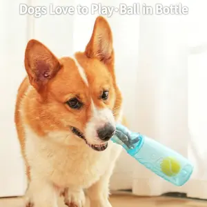 New Generation Interactive Dog Toy with Blue Water Bottle, Treat Dispensing Chewing Toy, Cricket Ball Sound, for Small and Medium Dogs