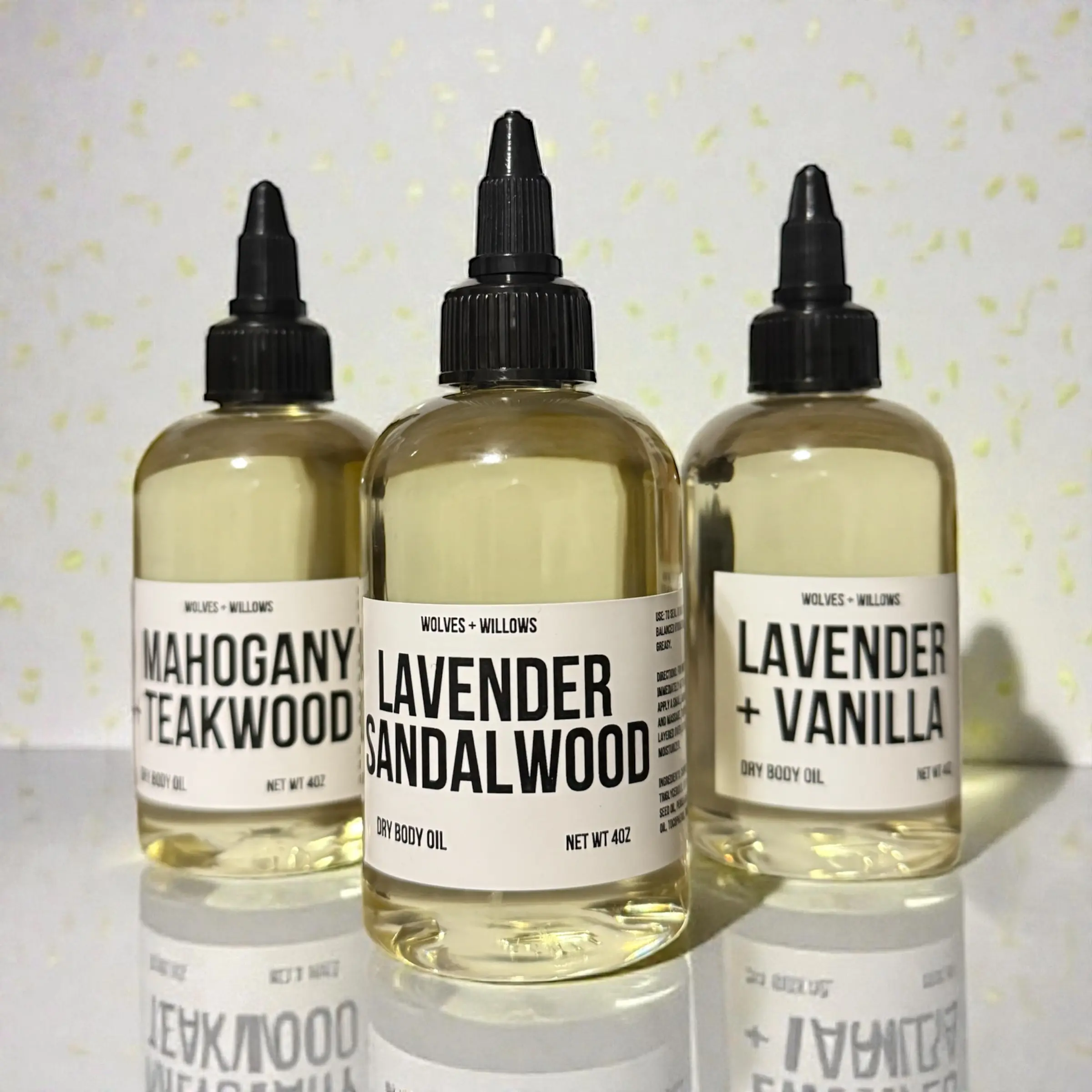 4oz Masculine Dry Body Oil - Non-Toxic, Phthalate-Free Formula - Choose Fragrance Options (Vanilla, Grape, Lavender) - Smooth Texture