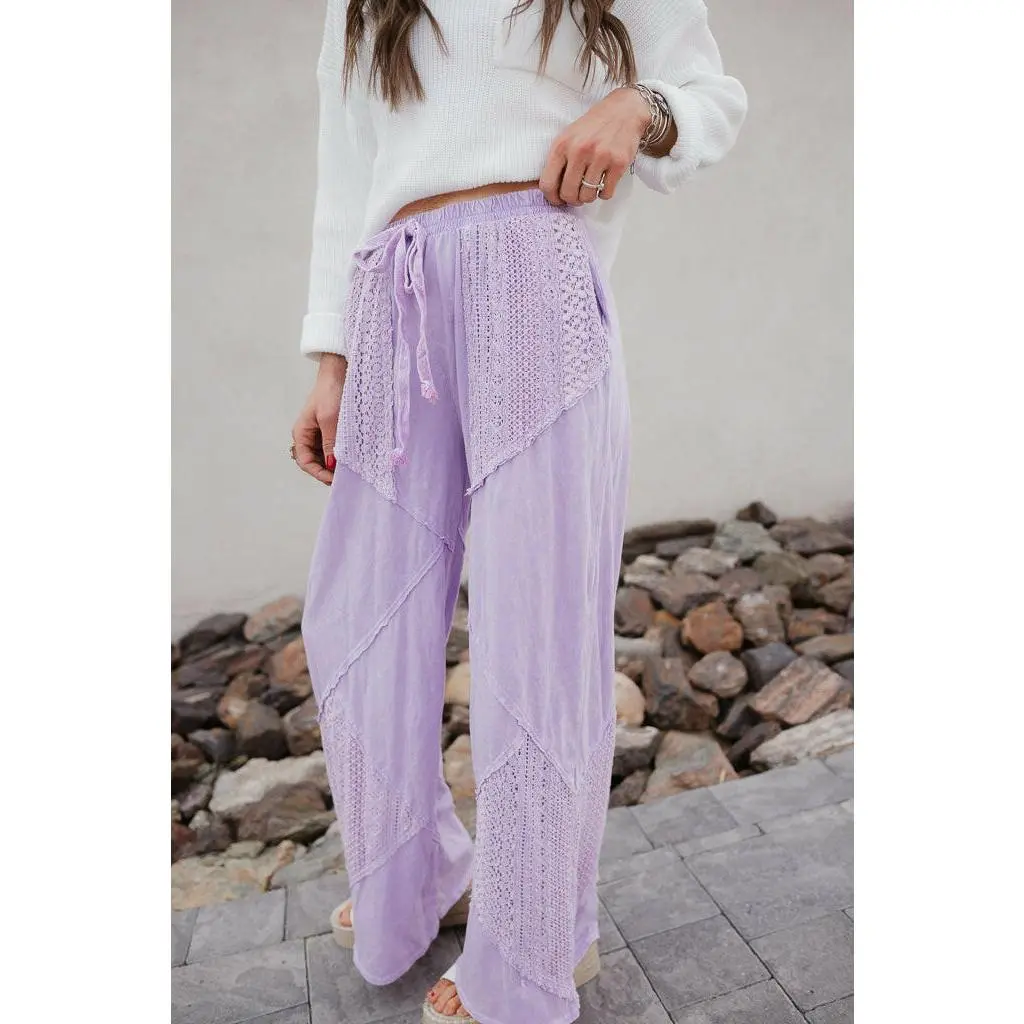 Palomino Sky Boho Lace Wide-Leg Pants