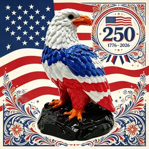 Us 250th Anniversary USB Eagle Resin Statue Lamp, Home Decor Statue Light, Bedroom Family Decoration, Resin Sculpture Ornament
