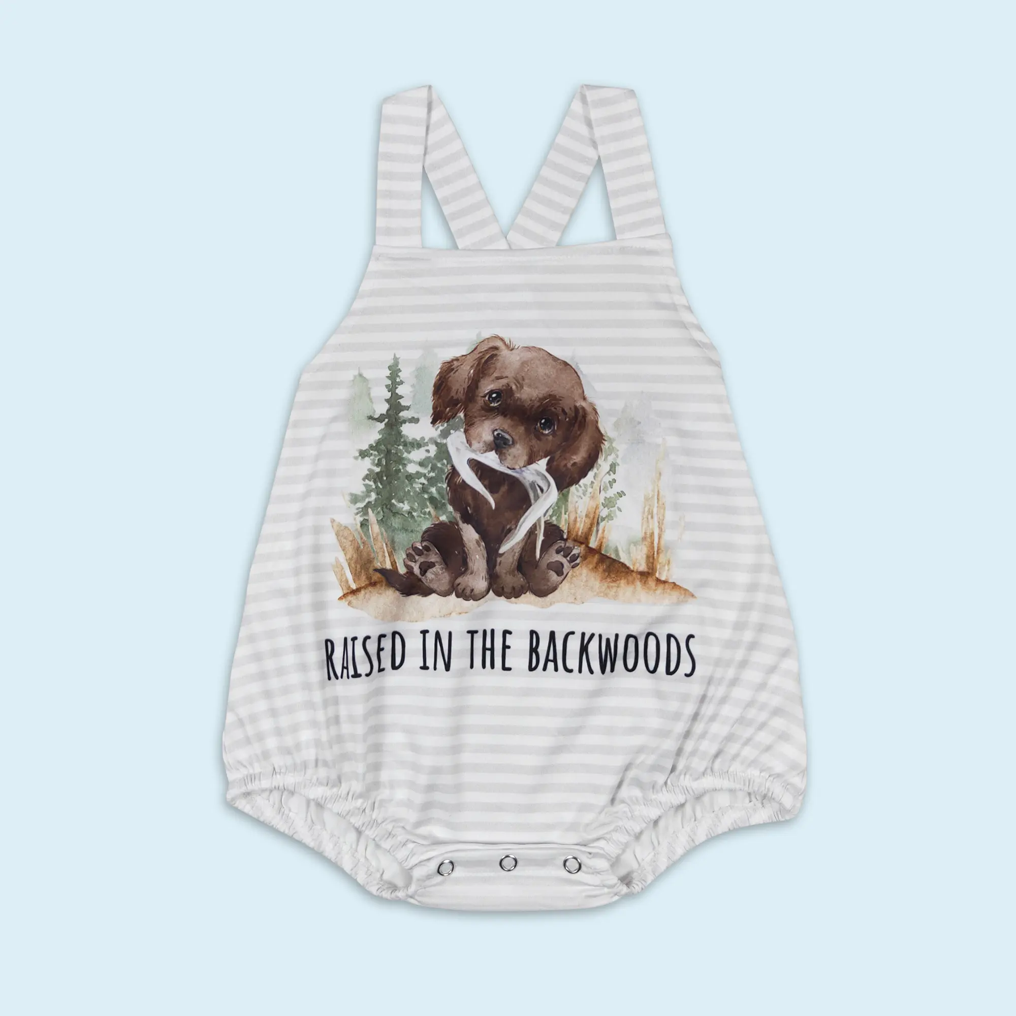Toddle baby boy dog fishing hunting romper