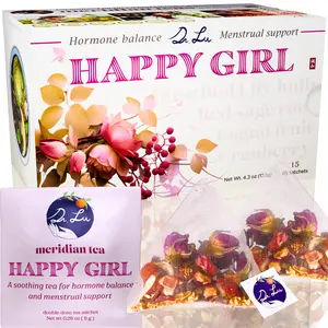 Dr. Lu's Happy Girl Tea | Organic Hormone Balance Tea for Women with Cranberries, Rose Buds, Goji Berries, Cinnamon, and More