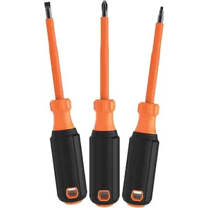 3-Piece Insulated Screwdriver Set, 1000V Electrical Screwdrivers with Phillips, Slotted & Square Tips