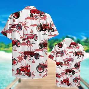 Harvester Hawaiian Shirt Style 3D Printing Summer Casual Loose Short Sleeve Shirt Street Men Menswear Top Mean Gift For Tractor Lover