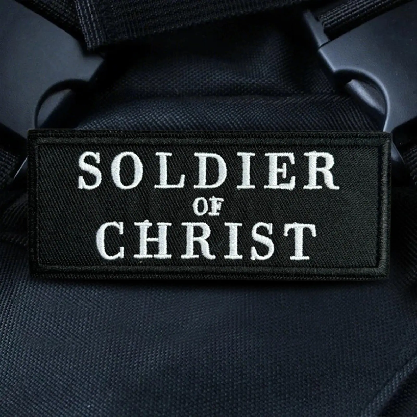 SOLDIER OF CHRIST Tactical Patch Embroidered Hook&Loop Emblem Military Morale Badge Armband Christian Faith Backpack Stickers