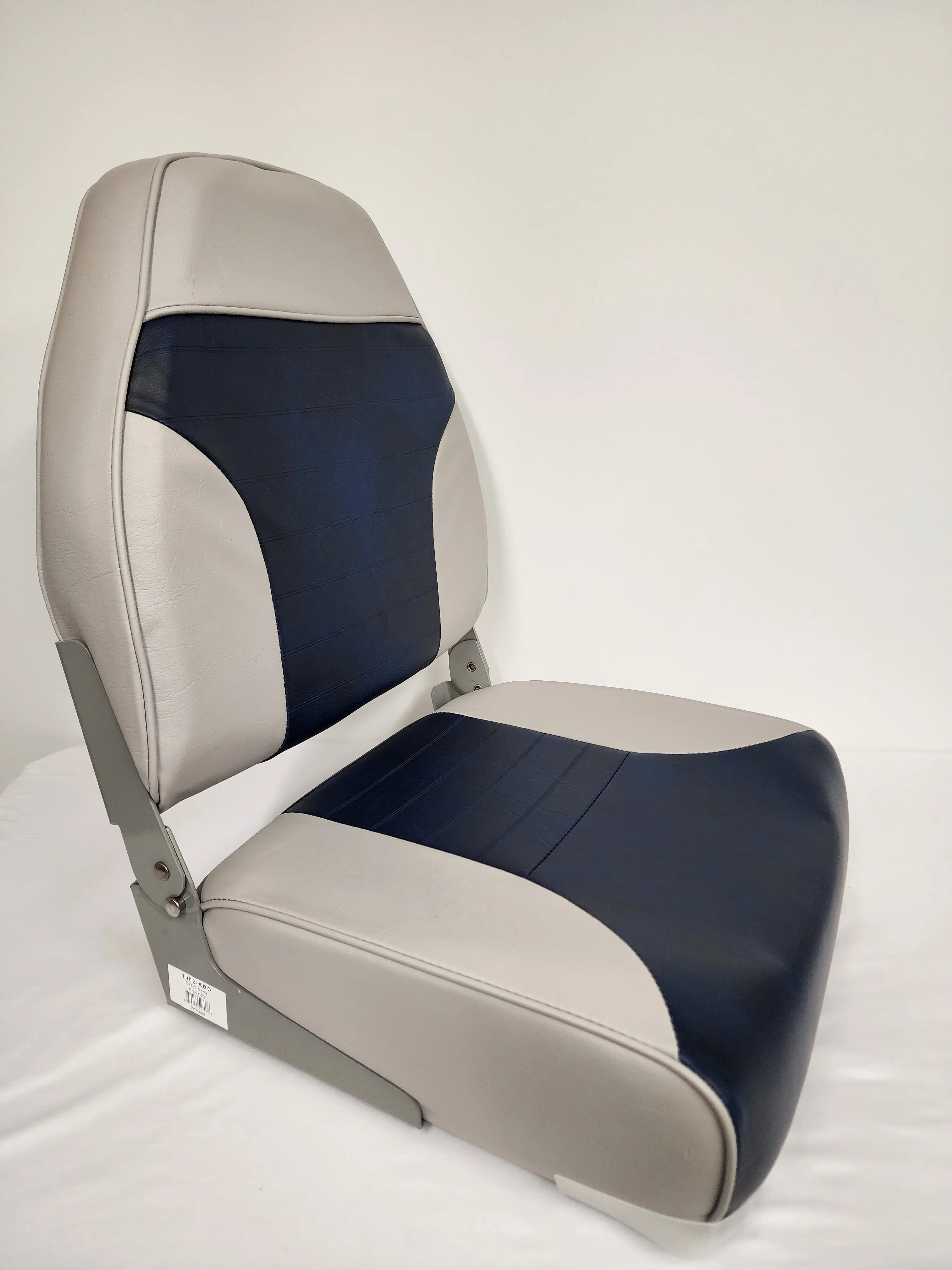 Boat Seat Fold Down High Back Grey/Navy 1002-ABD by Horizon Manufacturing