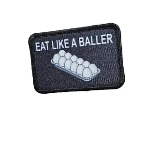 eat like baller eggs prices Meme 2"x3" Morale Patch with Hook and Loop Backing