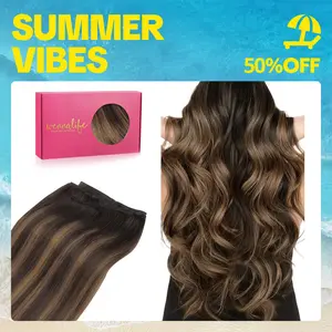 WENNALIFE Sew in Silky Salon Hair Extensions Dark Brown to Chestnut Brown Human Hair 80g to 100g Machine Weft Hair Extensions SpringStatements #