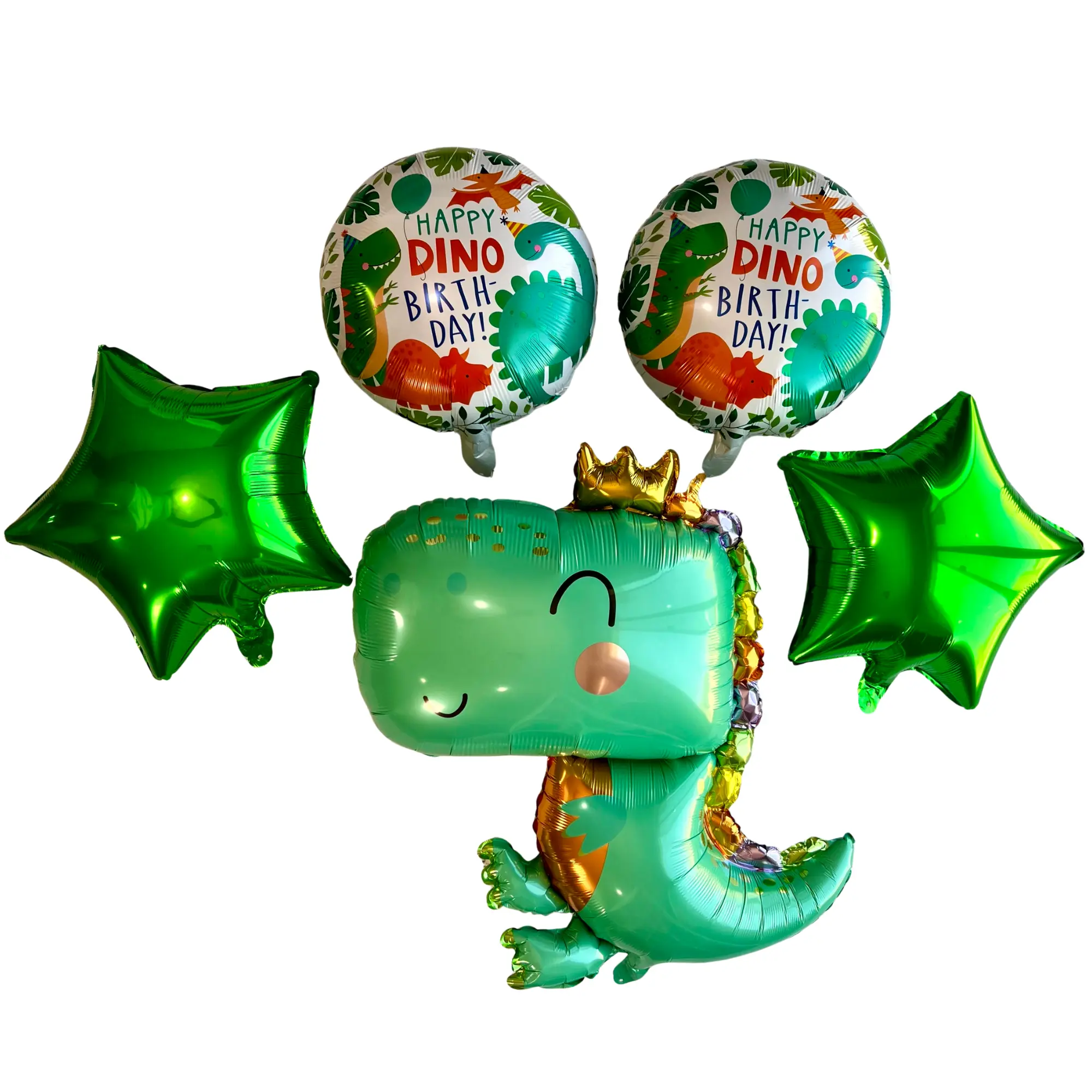Teal Baby Dinosaur Balloon Set – Jumbo Foil Party Decor (5-Piece Set)