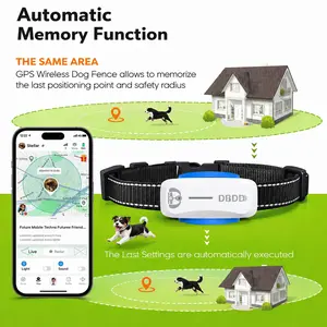 【Summervibes】Dog GPS Wireless Fence device-White, Waterproof Real-Time GPS tracker，Tracking Device with electric electronic Fence, Safety Alert, AI Health Assistant, Family Sharing Function