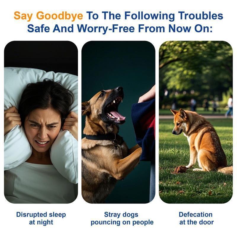 Ultrasonic Dog Bark Deterrent Rechargeable Anti Barking Device 30ft Range with LED Flashlight Portable Training Tool Safe for Small Medium Large Dogs