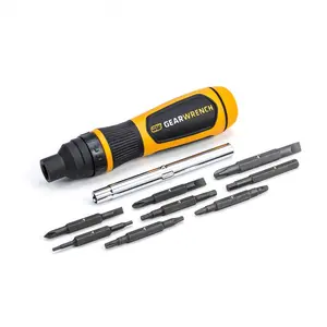 Gearwrench 11-in-1 Ratcheting Multi-Bit Tool, Black & Molten Orange, for Bike Tools & Equipment