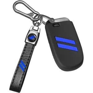 Key Fob Cover with Keychain for Dodge Charger Durango Challenger Journey Key Fob Case Shell for Dodge Accessories