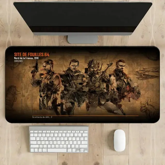 Origins Loading Screen Gaming Desk Pad, Call of Duty Zombies Deskmat, Extended Mouse Mat, High-Resolution Art, Zombies Enthusiasts, FPS Gamers Gift