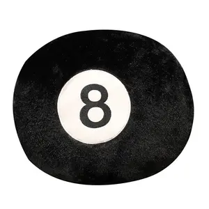 Round Black Plush Pillow with Number Print, Soft Cushion for Room Decor & Birthday Gifts