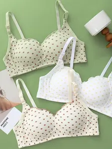 2026 New 3-Piece Pearl Milk Tea Bra Set, Small Bust Push-Up Underwear, No Steel Ring Comfortable Breathable Thin Bra, Womenswear