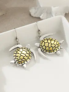 Adorable Vintage Turtle Design Dual Color Copper Earrings, Trendy Jewelry, Perfect for Daily Wear, Parties, Vacations, Festivals, Art Memorabilia Jewelry