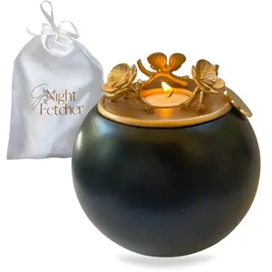 Pet Urns for Dogs, Handmade Dog Memorial Gifts for Loss of Dog, Cat Urns for Ashes, Pet Memorial Gifts Memory Box, Pet Urns for Dogs Pet Urns for Cats Keepsake Box - GNight Fetcher - Onyx Gold…