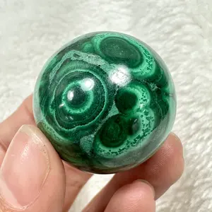 1 count Natural malachite sphere rare gemstone crystals and stones collection for home decoration