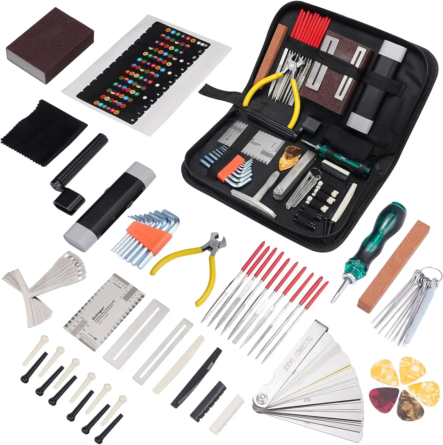 LEKATO 72Pcs Guitar Tool Kit, Guitar Repair Kit, Guitar Setup Kit ...