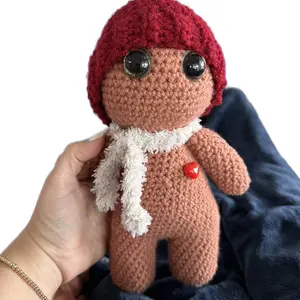 Crochet Gingerbread man handmade amigurumi plushie stuffed animal