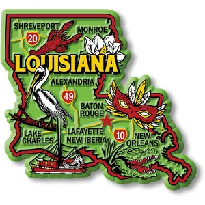 Louisiana Colorful State Magnet by Classic Magnets, 3.2" x 3"