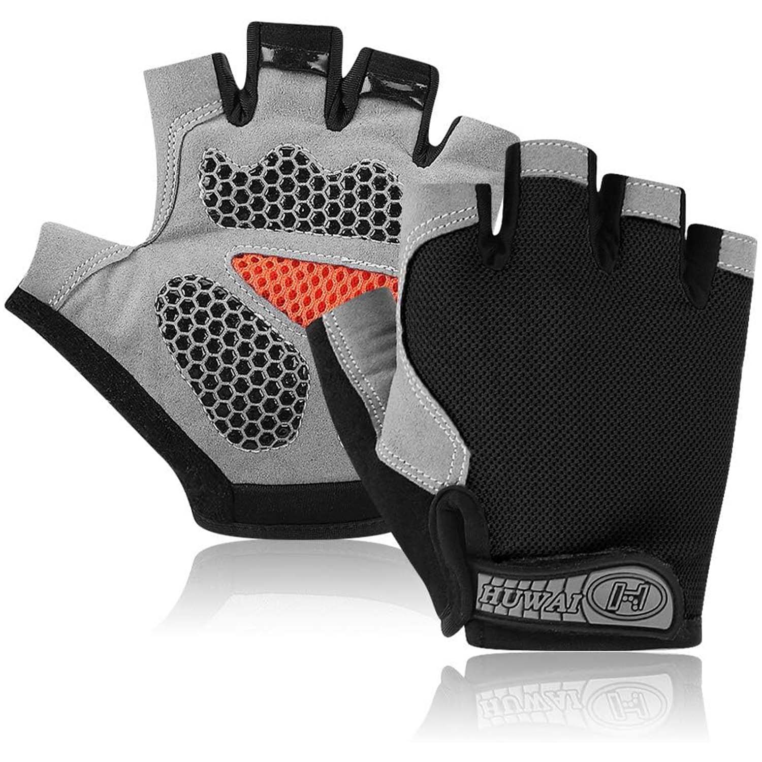 Accmor Cycling Gloves for Men Women, Half Finger Bike Gloves, Anti-Slip Shock-Absorbing Breathable Gloves for Road Bike MTB, Fitness and Outdoor Sports