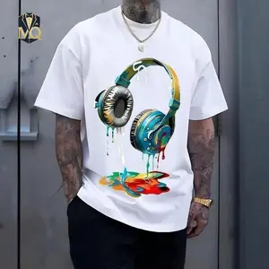 Classic Cotton Printed T-Shirt for Men Slim Fit Eco-Friendly Dyeing Soft Comfortable Versatile Streetwear Style Casual Menswear Top Jeans Original Pants Stylish Tshirt Tropical Shoe