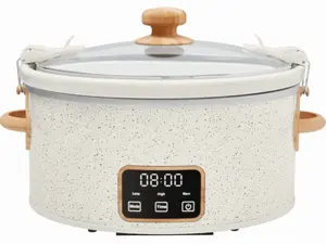 The Pioneer Woman 6 Qt Digital Slow Cooker with Locking Lid, Linen Speckle