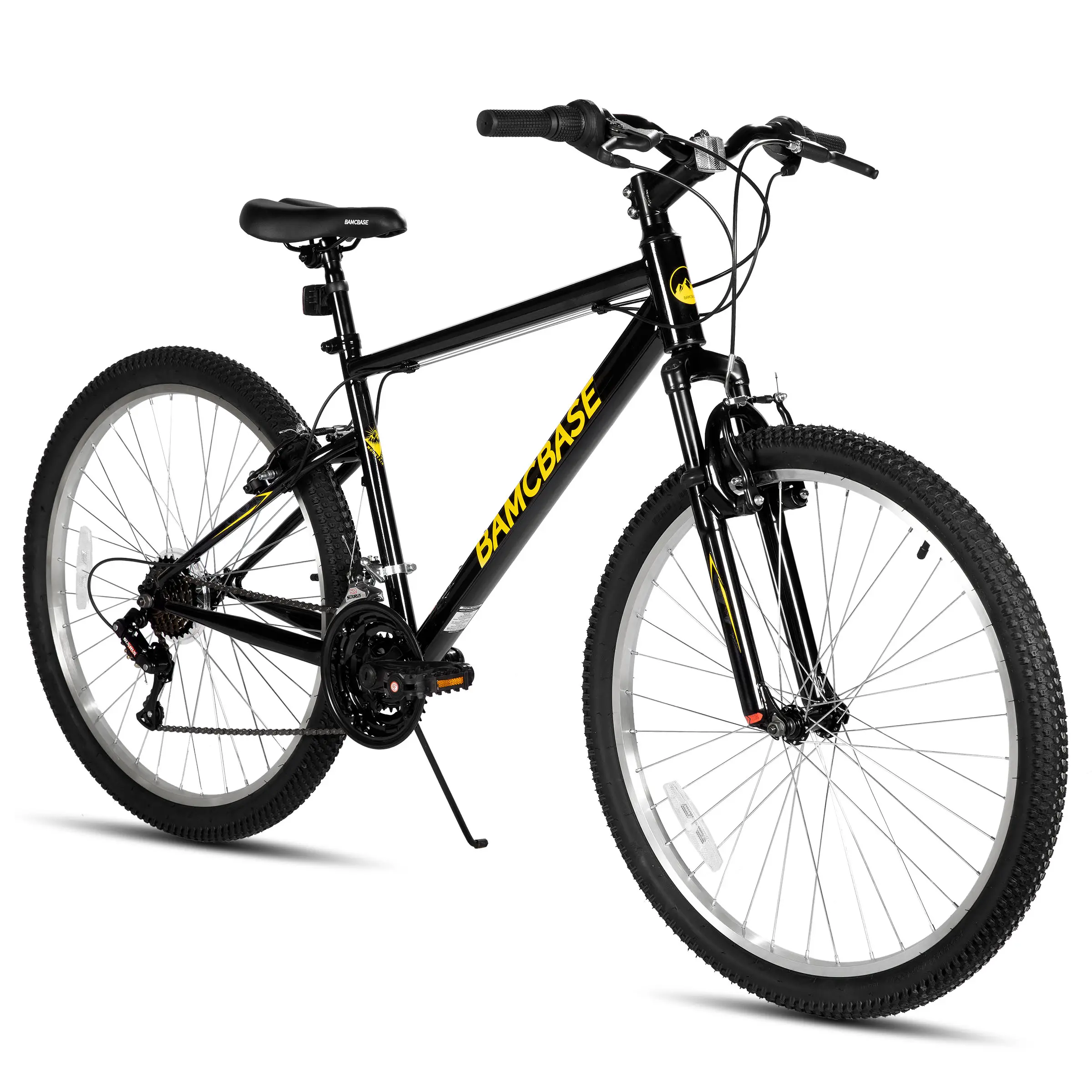 HILAND 26 27 Inch Mountain Bike, Mens Womens MTB with 18 Speeds, High-Tensile Steel Frame, V Brake, Hardtail Bicycle for Adults