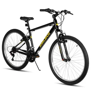 HILAND 26 27 Inch Mountain Bike, Mens Womens MTB with 18 Speeds, High-Tensile Steel Frame, V Brake, Hardtail Bicycle for Adults