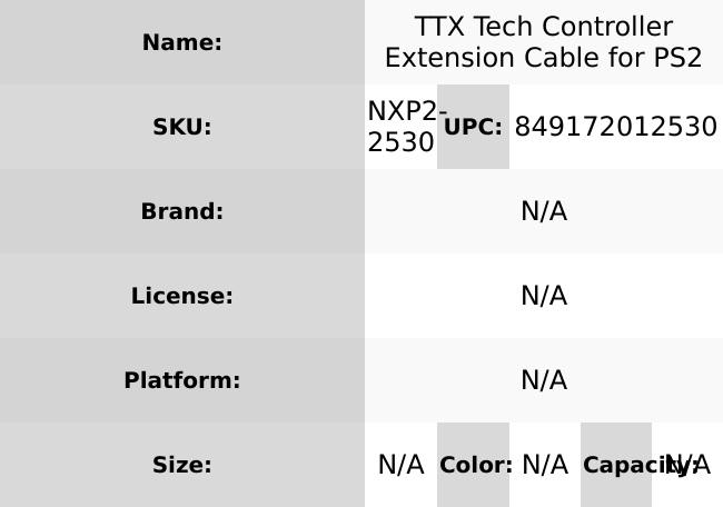 TTX Tech Controller Extension Cable for PS2