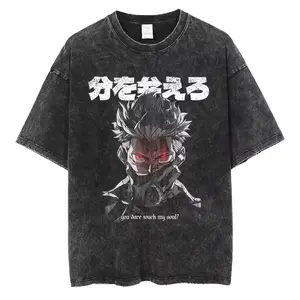 Hot Anime Jujutsu Kaisen Nanami Kento Print Tee Men Vintage Washed T-Shirt Oversize Tshirt Short Sleeve Cotton Loose Top Tees