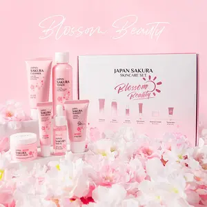 Skin Care Set JAPAN SAKURA Women Beauty Gift Sets Skin Care Kit with Cleanser,  Toner, Lotion, Serum, Eye Cream, Face Cream Travel Kit for Women Teen Girls Mom  Daughter TSA-friendly Sizes 6pcs