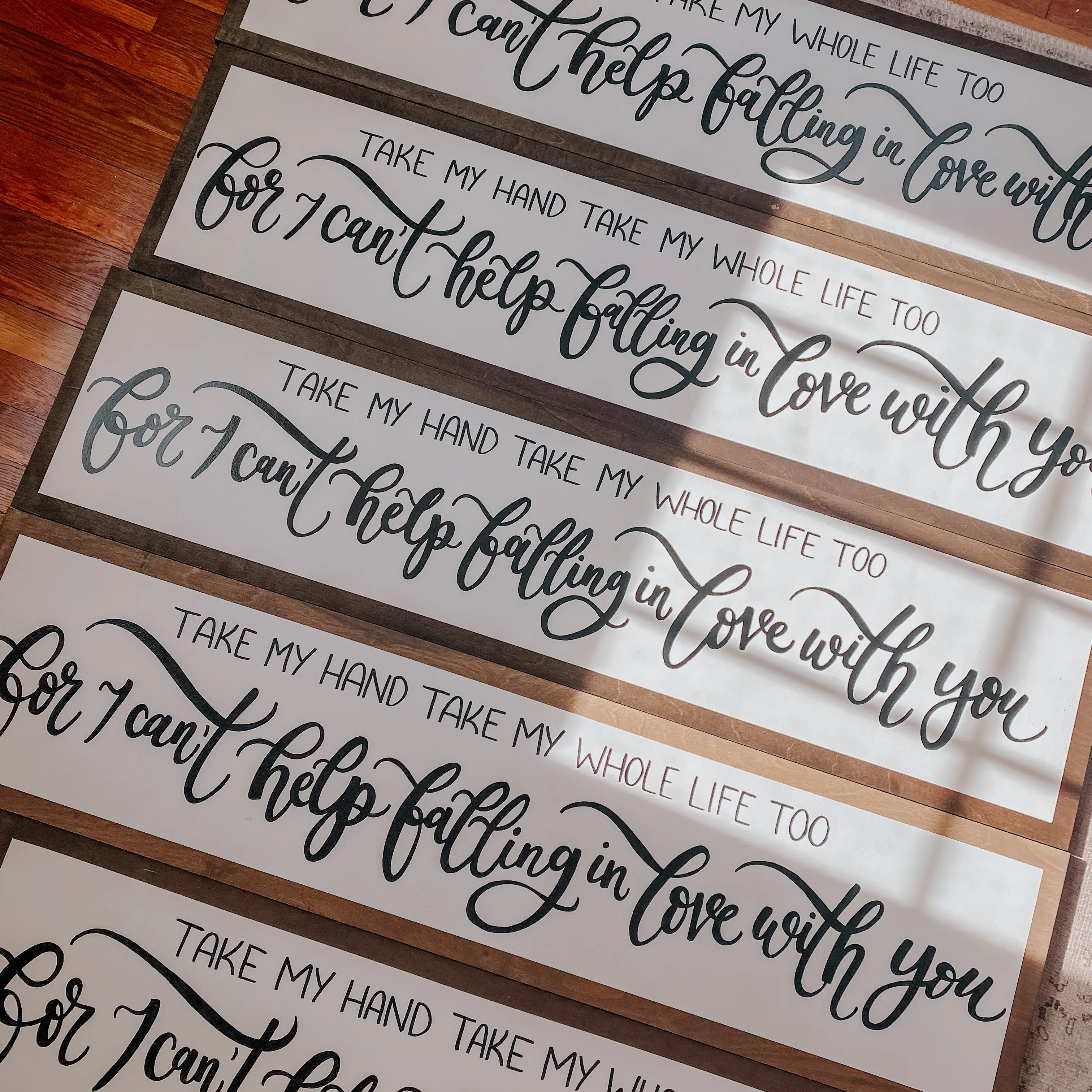 Falling In Love With You Hand Painted Wooden Sign