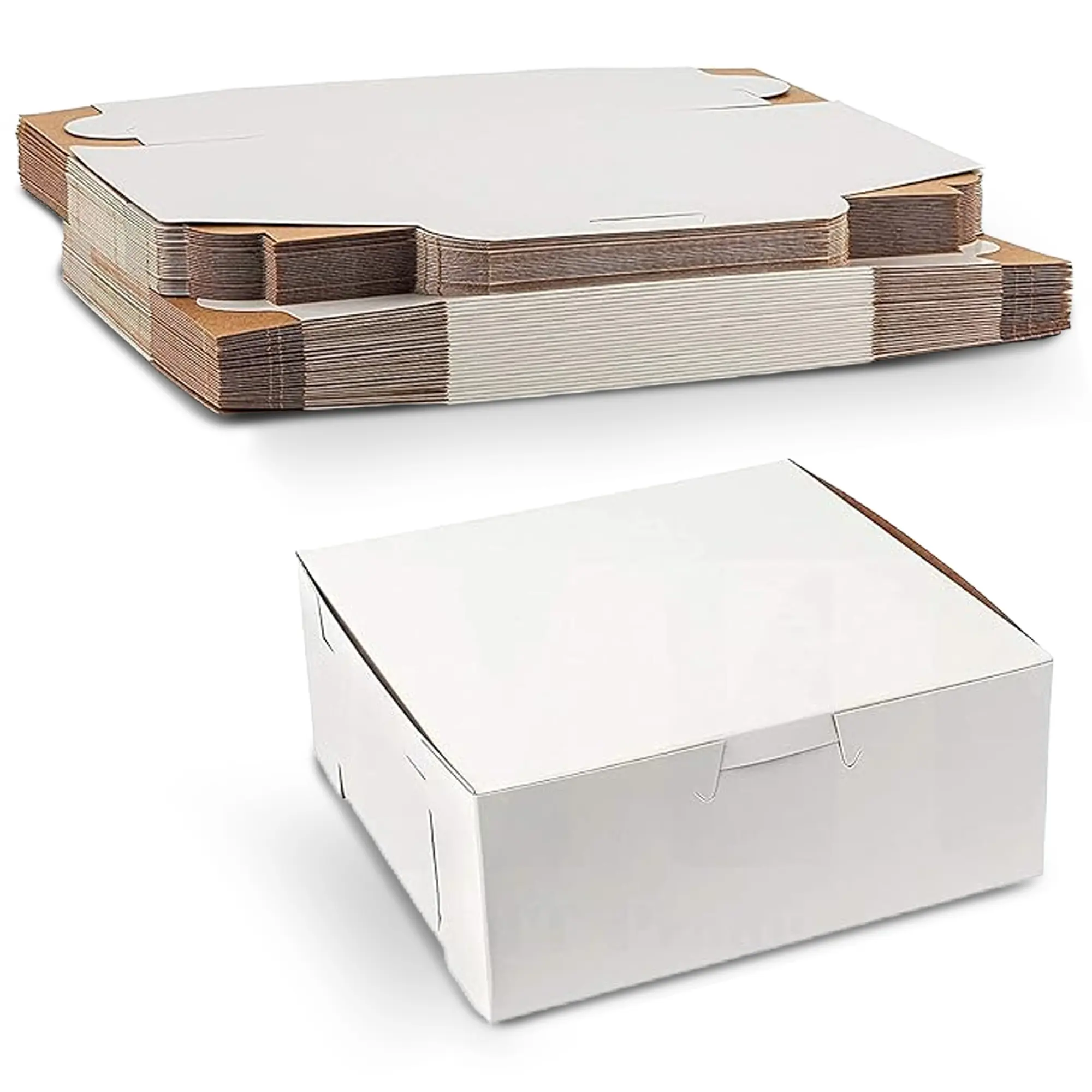 MT Products White Cupcake Boxes - 6" x 6" x 2.5" Bakery Boxes - Pack of 15
