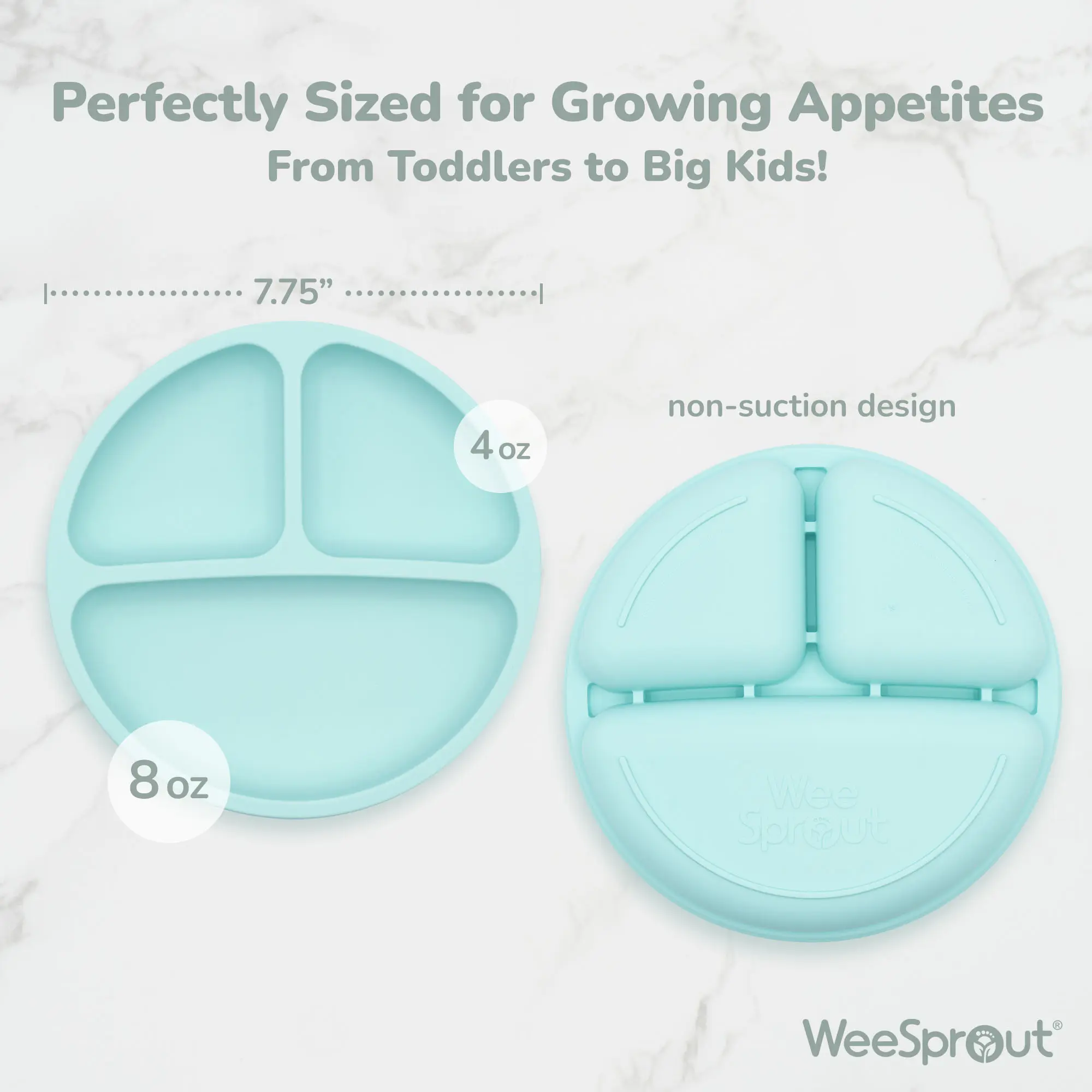 WeeSprout Baby Plates with Lids, Food Grade Silicone Divided Plates for Kids - 3 Pack WeeSprout Baby Plates with Lids, Food Grade Silicone Divided Plates for Kids - 3 Pack