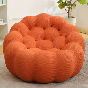 Cute Reading Chair for Adults, Cozy  Corner Chair for Bedroom Small Space, Bubble Single Sofa Chair, Memory Foam, Pumpkin Shaped, Free Assembly