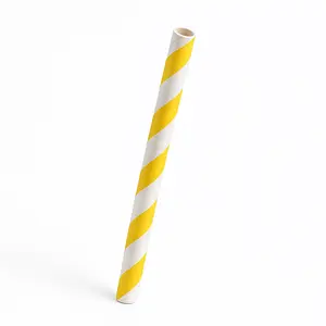 Yellow Striped Paper Straws