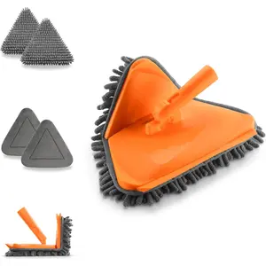 Wall Cleaner Tool with 4 Pads // Wall Washer Mop for, Baseboards and Windows // Wall and Baseboard Cleaner Fits All Extension Poles with Acme (Pole Sold Separately)