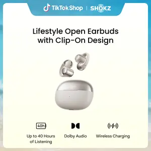 SHOKZ OpenDots ONE - Open-Ear Headphones - Wireless Bluetooth Earbuds with Microphone - Premium Dolby Audio - Water Resistant - Fast Charging - Up to 40 hrs Playtime