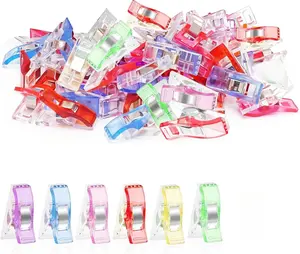 Premium Plastic Clips, Multipurpose Sewing Clips Premium Quilting Clips Assorted Colors Fabric Clips for Sewing Supplies Quilting, Sewing Quilting Supplies, 50 Pcs Clips, Add Two Rulers