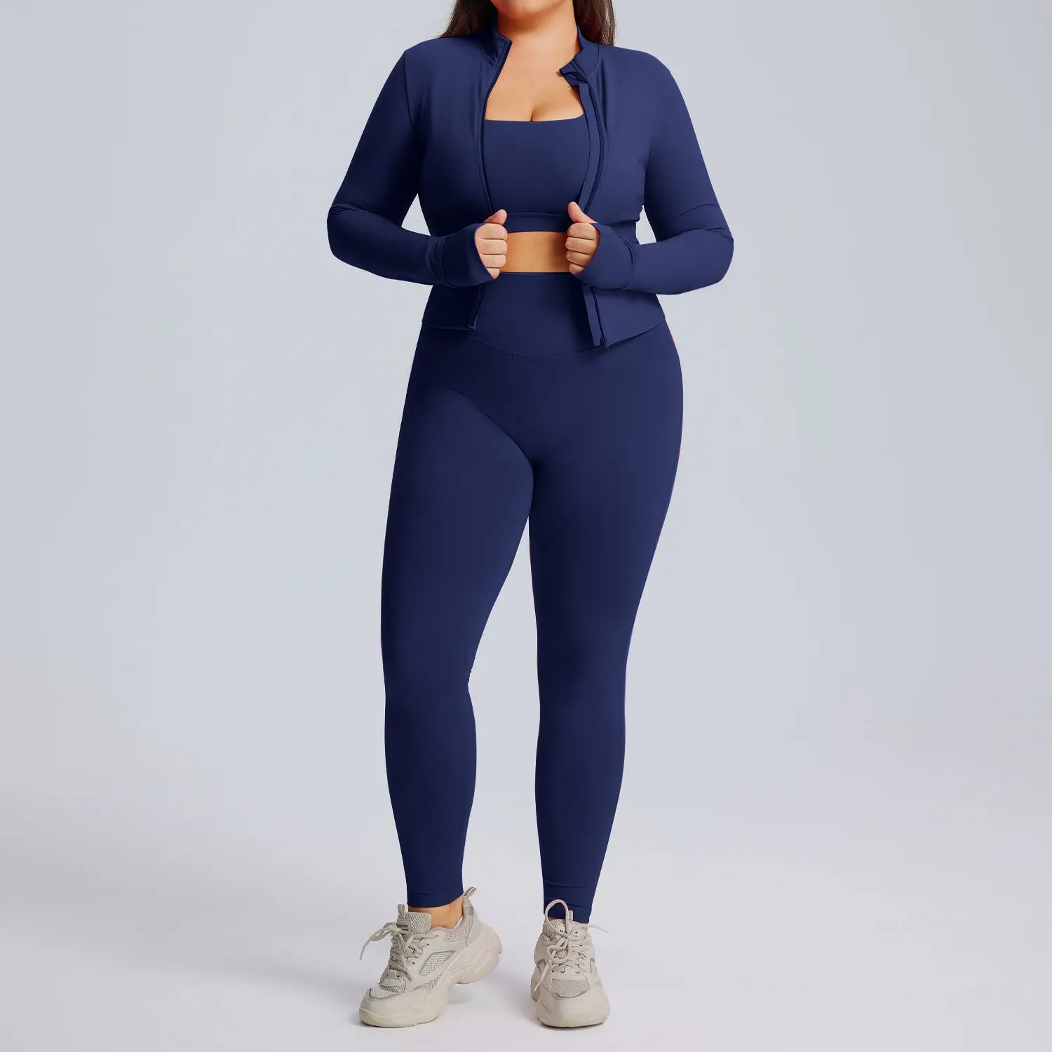 Bra + jacket + trousers - navy blue