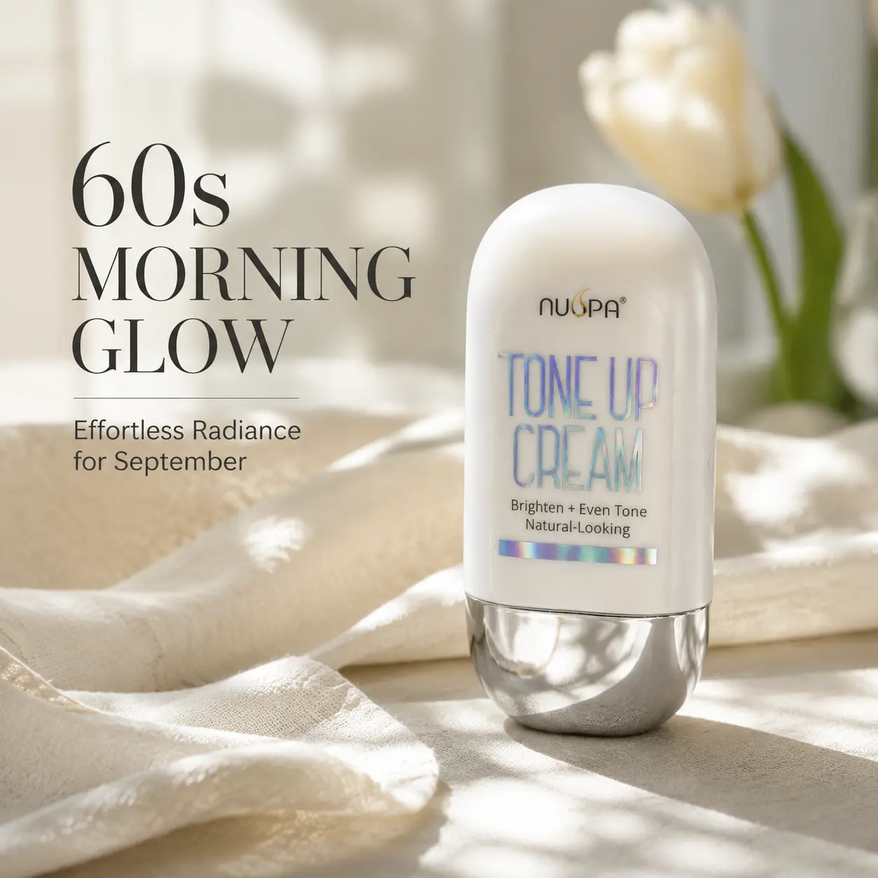 Tone Up Cream for Instant Brightening and Even Skin Tone - Natural Looking Glow with Hyaluronic Acid & Panthenol - Blurs Pores and Enhances Complexion - Lightweight Non-Greasy Daily Face Moisturizer - 1.69 fl oz (50ml), Bottle, 3-In-1 Tone Up Cream