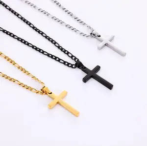 【Valentine Gifts for Lover】Stainless Steel Cross Pendant Necklace for Men & Women, Christian Cross Pendant with Cross Necklace Gifts