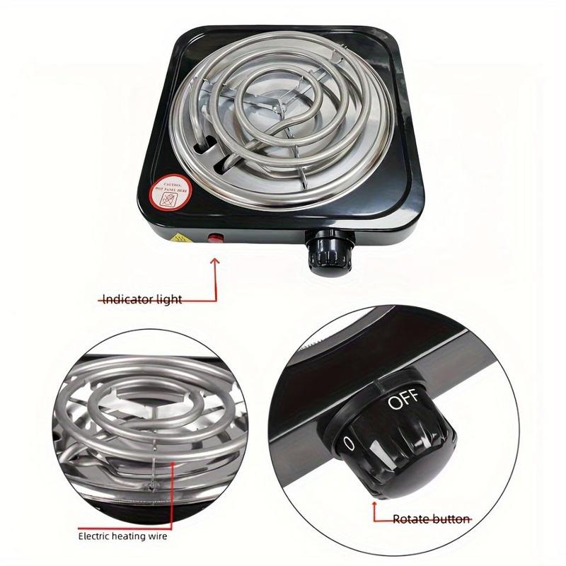 Electric Gas Stove with Strong Fire Burner Head Compact Portable Heating Block for Apartment Kitchen Indoor RV Use