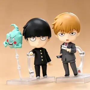 Mob Psycho 100 Q Version Action Figures | Shigeo Kageyama #1913, Arataka Reigen #1922 | Fully Articulated Chibi Dolls with Interchangeable Faces & Accessories | Collectible Anime Statues, Boxed Model Toys for Anime Fans