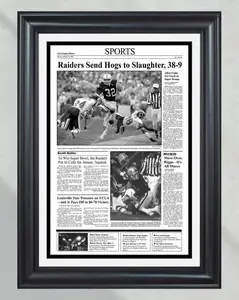 1984 Los Angeles Raiders Super Bowl XVIII Champions No Frame Front Page Newspaper Print