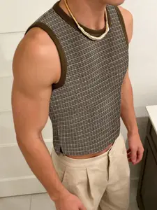 Rogue Flame Men's Casual Jacquard Fabric Sleeveless Tank Top